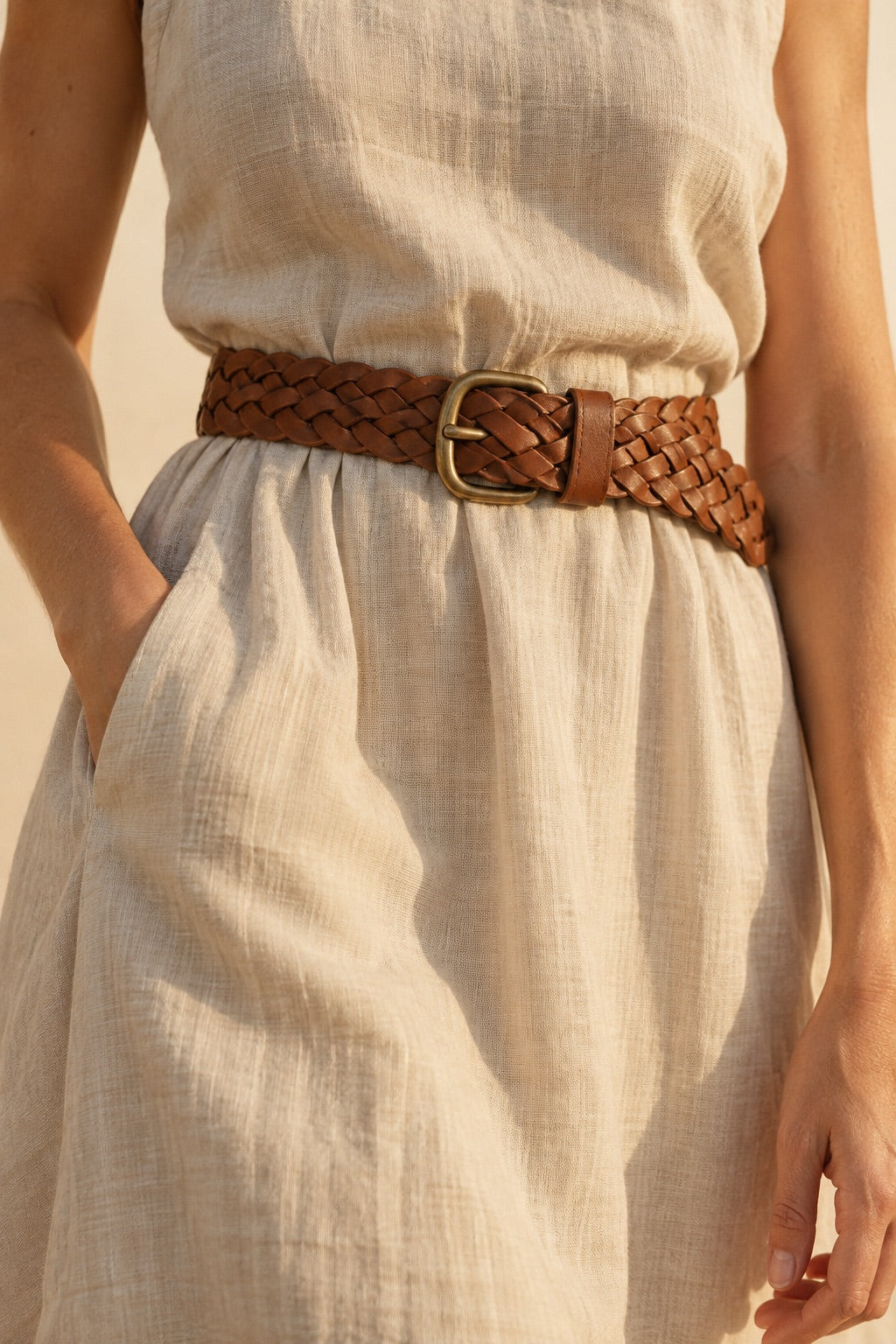 Ceinture tressée Miel — vue 2