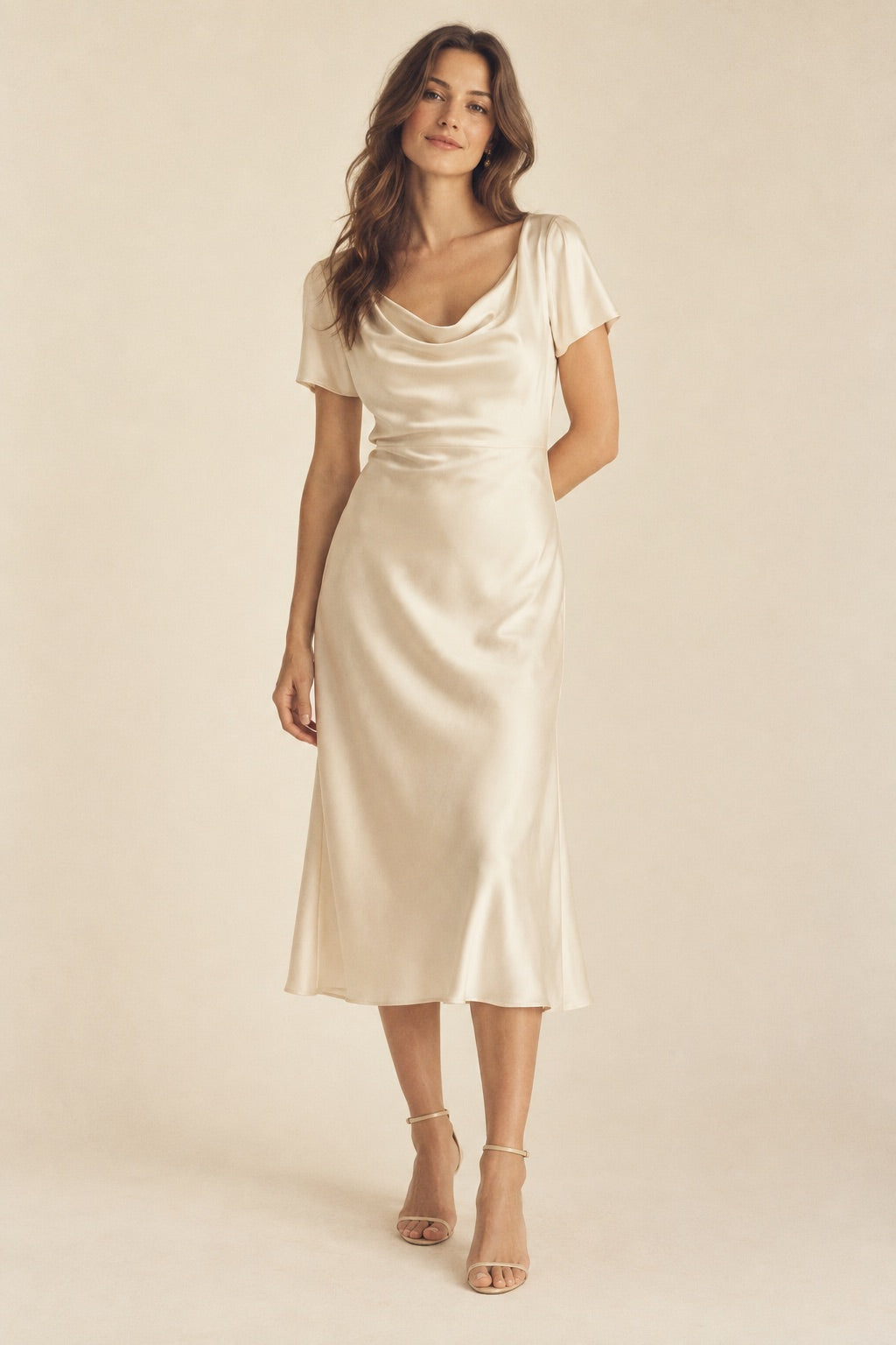Robe en satin Caramel — vue 1